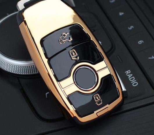 車用内装パーツ ABS キー シェル キー ケース カバー スタイリング 適用: メルセデスベンツ Eクラス E300 E200 E220 E260 E320 2017-2018 ブルー シェル〜ゴールド シェル AL-DD-7682 AL_4