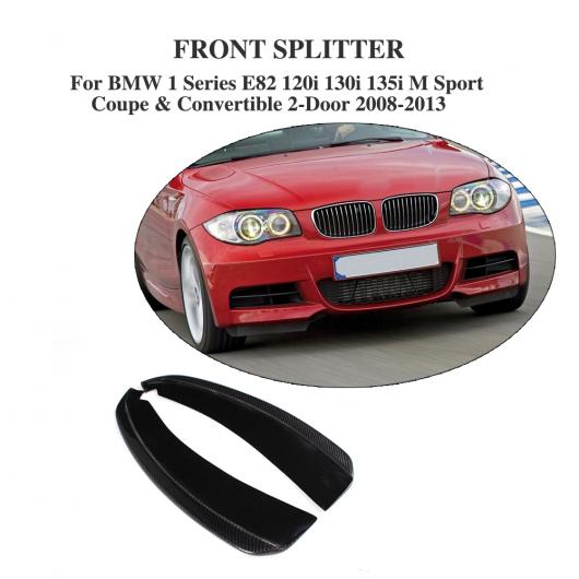 車用外装パーツ カーボンファイバー フロント バンパー リップ スプリッター エプロン フラップ 適用: BMW 1 シリーズ E82 クーペ＆コンバーチブル 2ドア 2007-2010 AL-DD-7750 AL