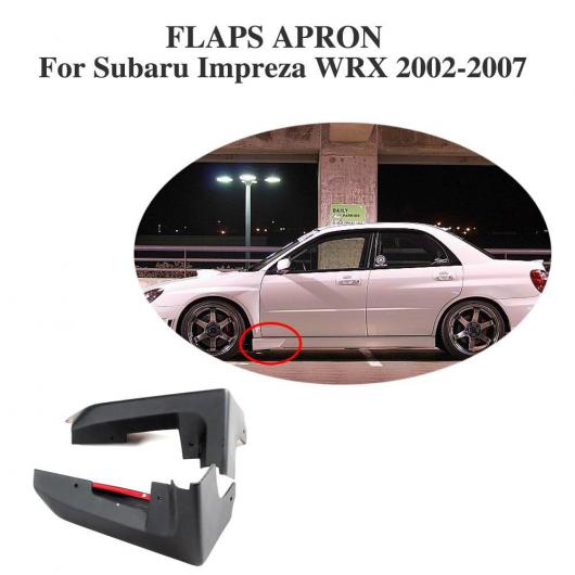 車用外装パーツ フロント サイド スカート スプリッター エプロン フラップ ストレーク カバー 適用: スバル インプレッサ WRX 2002-2007 PU 未塗装 ブラック AL-DD-7894 AL