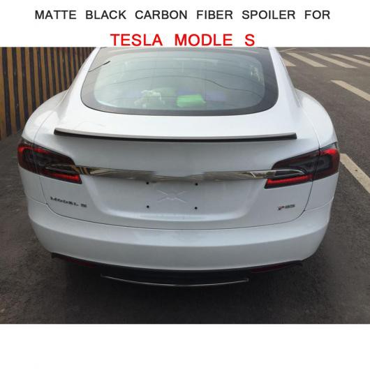 車用外装パーツ カーボンファイバー リア トランク ブート リップ スポイラー ウイング 適用: テスラ モデル S セダン 4ドア 2012-2018 マット ブラック AL-DD-8088 ALの通販は