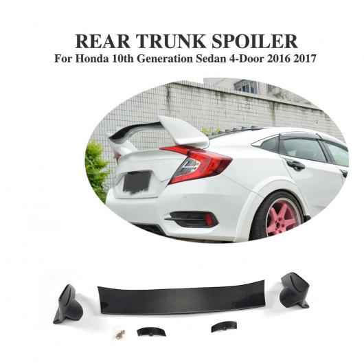 車用外装パーツ ABS カーボンファイバー リア ブート スポイラー スポイラー 適用: ホンダ シビック 10世代 世代 セダン 4ドア 2016 2017 AL-DD-8160 AL