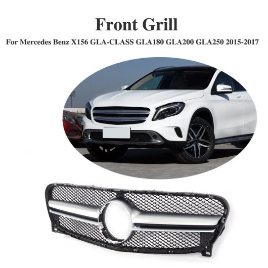 車用外装パーツ ABS フロント バンパー グリッド カバー トリム 適用: メルセデスベンツ X156 GLAクラス GLA180 GLA200 GLA250 2015-2017 A ブラック〜B シルバー AL-DD-8315 AL
