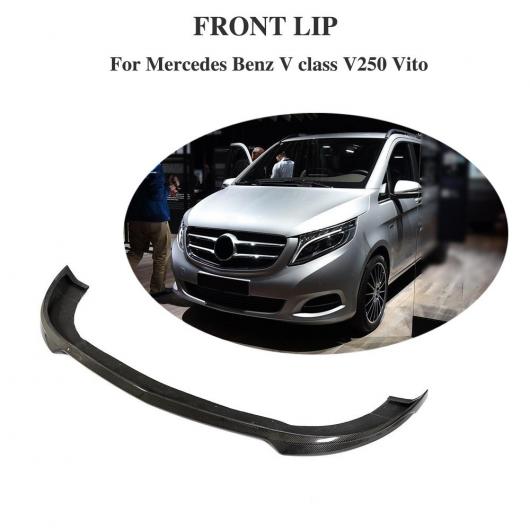 車用外装パーツ 適用: メルセデスベンツ V-CLASS W447 2014-2018 MPV カーボンファイバー ヘッド フロント バンパー リップ スポイラー プロテクター AL-DD-8456 AL