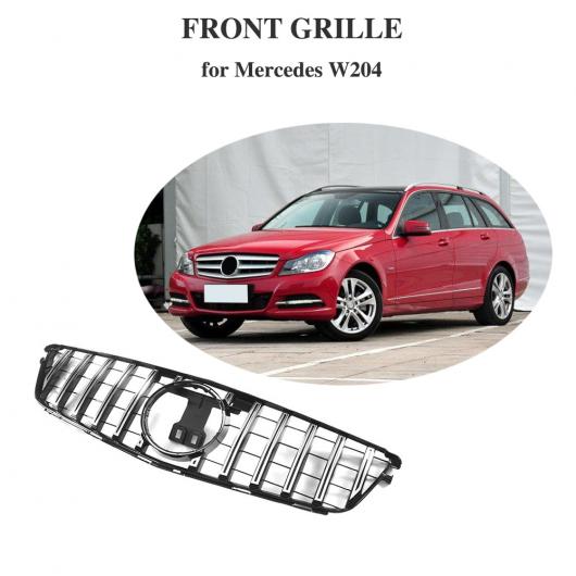 車用外装パーツ レーシング グリッド 適用: メルセデス W204 GT グリッド ABS 素材 バンパー グリル 適用: ベンツ Cクラス C300 C350 2009-2014 ブラック・シルバー AL-DD-8502 ALの通販は