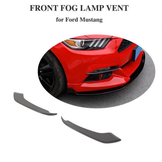 車用外装パーツ グロッシー ブラック フロント フォグ ライト ランプ フィン ベント フェンダー 適用: フォード マスタング 2015 2016 2017 カーボンファイバー AL-DD-8541 AL