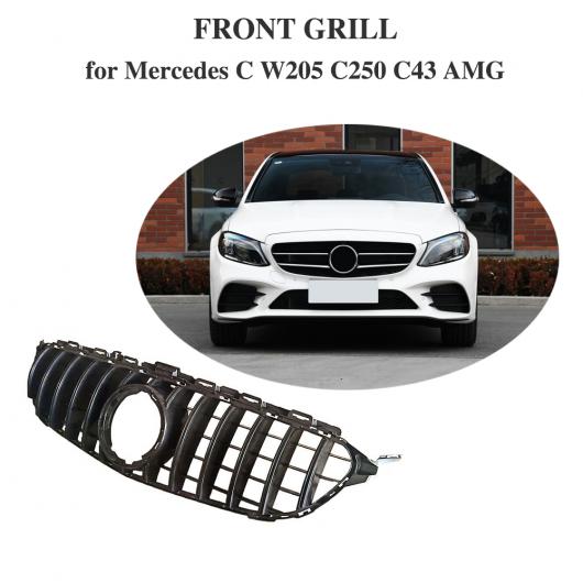 車用外装パーツ フロント グリッド ABS 適用: ベンツ C-CLASS W205 C200 C300 2DR 4DR なし カメラ ホール グリッド 2019 2020 ブラック・シルバー AL-DD-8551 ALの通販は