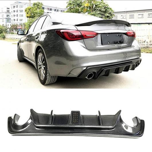車用外装パーツ リアル カーボンファイバー リア バンパー ディフューザー リップ スポイラー 適用: インフィニティ Q50 セダン 4 ドア スタンダード スポーツ 2018 2019 AL-DD-8555 AL_1