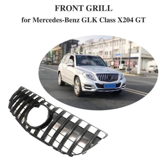 車用外装パーツ 適用: メルセデスベンツ GLKクラス X204 GTR GT R GLK250 GLK300 GLK350 グリッド なし セントラル ロゴ 2013-15 フロント バンパー レーシング グリル ブラック・シルバー AL-DD-8563 AL