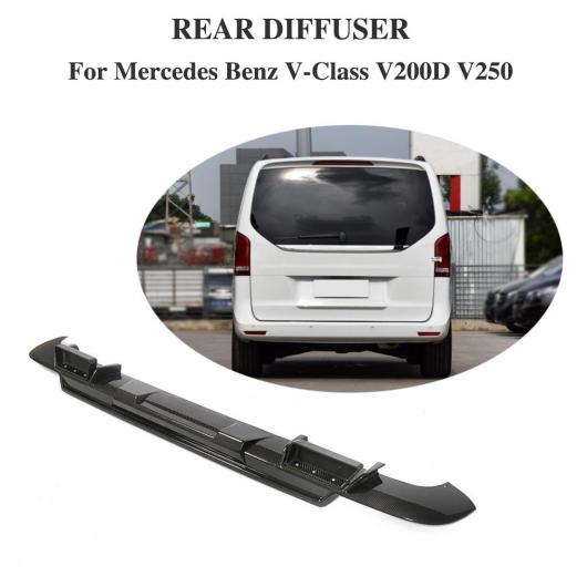 車用外装パーツ バンパーS ディフューザー 適用: メルセデスベンツ Vクラス V200D V250D W447 2016-2018 グロス ブラック リア バンパー ディフューザーS ドライ カーボンファイバー AL-DD-8594 AL