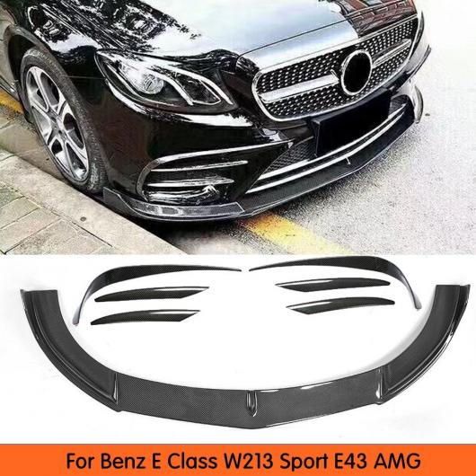 ベンツ　Eクラス W213 スポーツ 2016- フロント　　グリル　クロームストライプ トリム　シルバー　ブラック　２色可選 3ピース W213 フロント リップ チン バンパー ボディ キット ガード