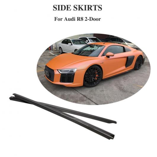 車用外装パーツ カーボンファイバー サイド スカート バンパー キット 適用: アウディ R8 2016 2017 2018 サイド ブレイド ドア エプロン AL-DD-8818 AL