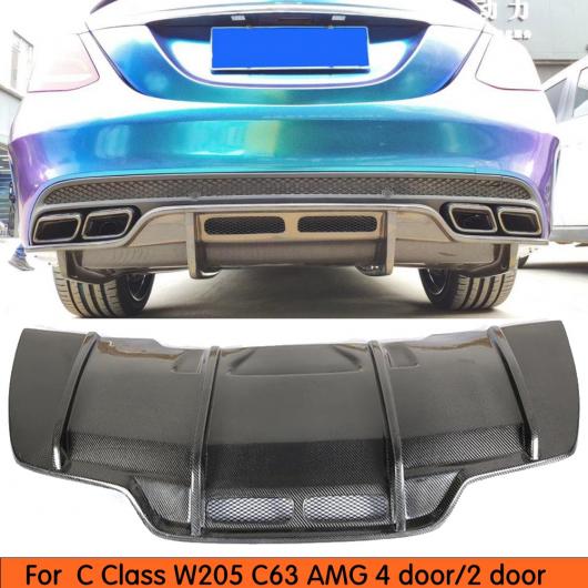 車部品 C63 カーボンファイバー リア バンパー ディフューザー スポイラー 適用: ベンツ W205 C63 C63S AMG セダン＆ワゴン＆クーペ 2015-2018 W205 4 ドア・W205 C205 クーペ AL-DD-8843 AL