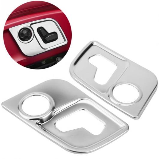 AL 車用内装パーツ 2個 シルバー クロム ABS シート サイド 装飾 フレーム カバー トリム ステッカー 適用: マセラティ レバンテ 2017-2018 AL-DD-8958