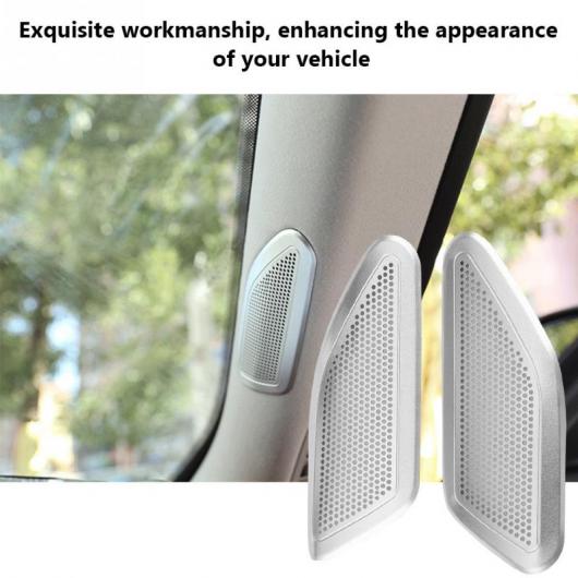 車用内装パーツ 2個 シルバー クロム A ピラー スピーカー カバー トリム 適用: マセラティ レバンテ 2017-2018 AL-DD-8966 AL