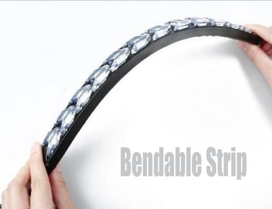 車部品 2個 ユニバーサル ダイナミック デイタイム ランニング ライト フロー ターンシグナル 防水 COB フォグランプ LED デイ DRL ランプ ホワイト 6LED 180mm・ブラック 6LED 180mm AL-EE-0823 AL