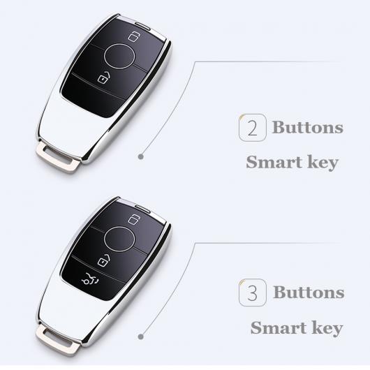 エグゼクティブ 亜鉛合金 スマート キーフォブ ケース カバー シェル バッグ 適用: メルセデス ベンツ 2017 E クラス W213 2018 S クラス タイプ004〜タイプ006 AL-EE-2943 AL_3