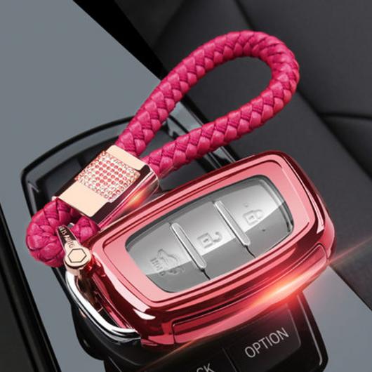 キー フォブ カバー ケース スキン セット 適用: ヒュンダイ I20 I30 I40 L109 HB20 FE クレタ ミストラ アクセント ソラリス 2017 スマート タイプ001〜ピンク AL-EE-3196 AL_2