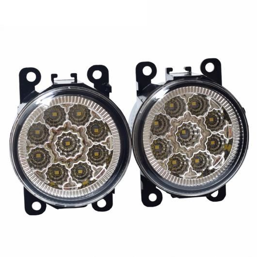 スーパー ブライト 12V 90mm ラウンド フォグライト デイタイム ランニング ライト DRL 適用: プジョー 307 2000-2008 LED フォグランプ ライト LED (ホワイト)・ハロゲン (ウォーム ホワイト) AL-EE-3417 AL