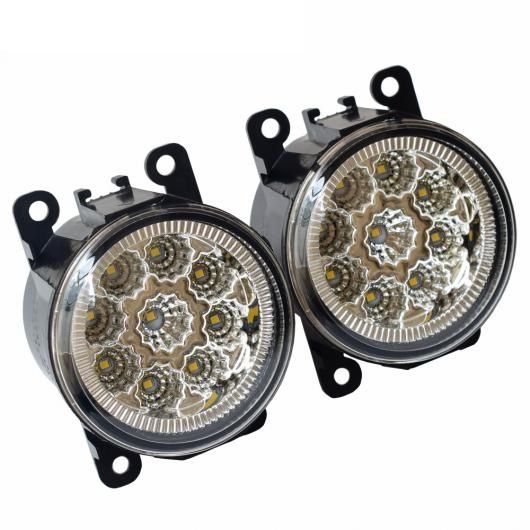 スーパー ブライト 12V 90mm ラウンド フォグライト デイタイム ランニング ライト DRL 適用: プジョー 307 2000-2008 LED フォグランプ ライト LED (ホワイト)・ハロゲン (ウォーム ホワイト) AL-EE-3417 AL_2