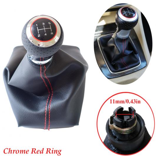 マット クローム ギア シフト ノブ ブーツ ゲートル 適用: アウディ A4 2001-2008 B6 2001-2005 A6 C5 2001 セアト エクシオ 2011 レオン 2000 R5・レッドセットマット〜R6・レッドセットマット AL-EE-3540 AL