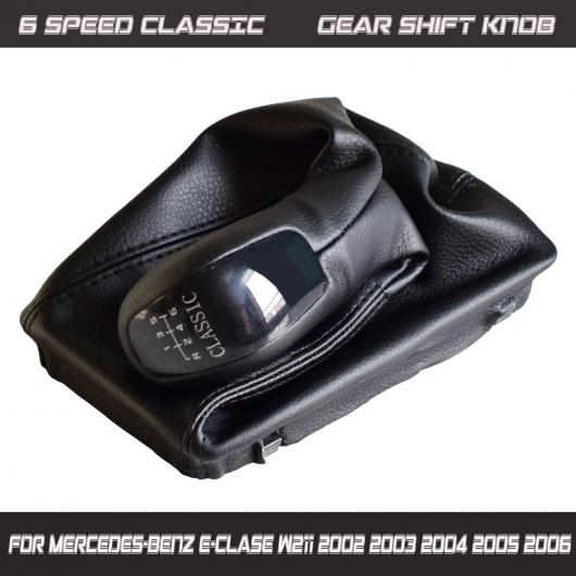 ブラック マニュアル ギア シフト ノブ スティック シフター ゲートル ブーツ カバー 適用: メルセデス・ベンツ Eクラス W211 2002 2003 2004 6速 AL-EE-3732 AL_3