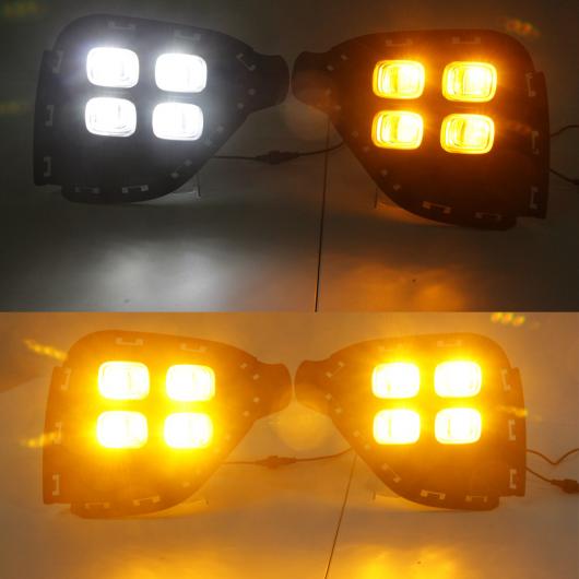 2個 イエロー ターニング シグナル ライト DRL 防水 12V LED デイタイム ランニング ライト フォグランプ バルブ 適用: ヒュンダイ クレタ IX25 ホワイト AL-EE-3795 AL_2