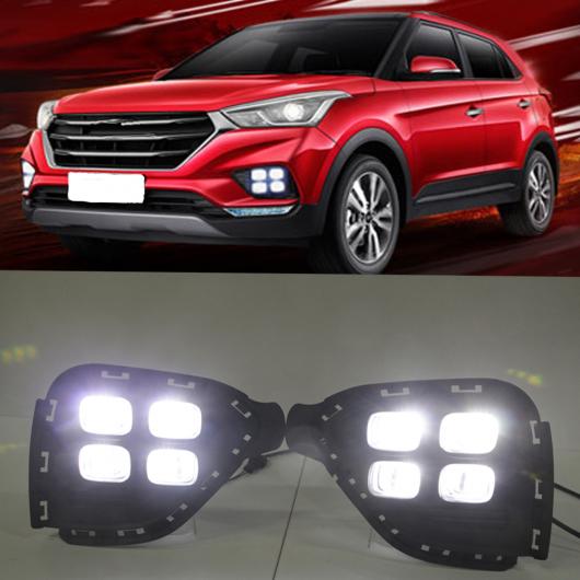 適用: ヒュンダイ クレタ IX25 2017 2018 デイタイム ランニング ライト DRL LED フォグランプ カバー イエロー イエロー ＆ ホワイト AL-EE-3799 AL 適用: ヒュンダイ⁄現代⁄HYUNDAI クレタ IX25 2017 2018 ホワイト DRL