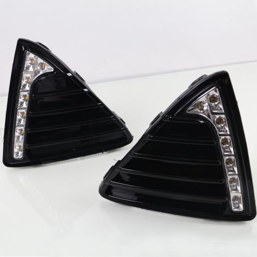 2 個 適用: フォード 2012-2015 フォーカス セダン LED DRL デイタイム ランニング ライト デイライト 防水 フォグ ヘッド ホワイト イエロー ホワイト ＆ イエロー AL-EE-3813 AL_2