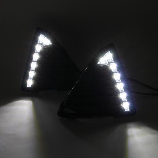 2 個 適用: フォード 2012-2015 フォーカス セダン LED DRL デイタイム ランニング ライト デイライト 防水 フォグ ヘッド ホワイト イエロー ホワイト ＆ イエロー AL-EE-3813 AL_4