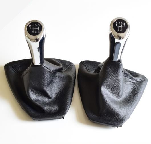適用: BMW E90 E91 E92 E93 5/6速 ギア シフト ノブ マニュアル スティック レバー ゲートル ブーツ レザー カバー 5・ショート・レザー〜6・マットシルバー AL-EE-4043 AL_2