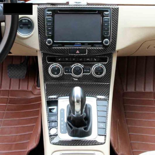 カーボンファイバー センター コンソール ギア シフト カバー トリム 適用: VW フォルクスワーゲン マゴタン CC 2012-16 エア コンディション ナビゲーション 装飾 1ピース・3ピース AL-EE-4380 AL