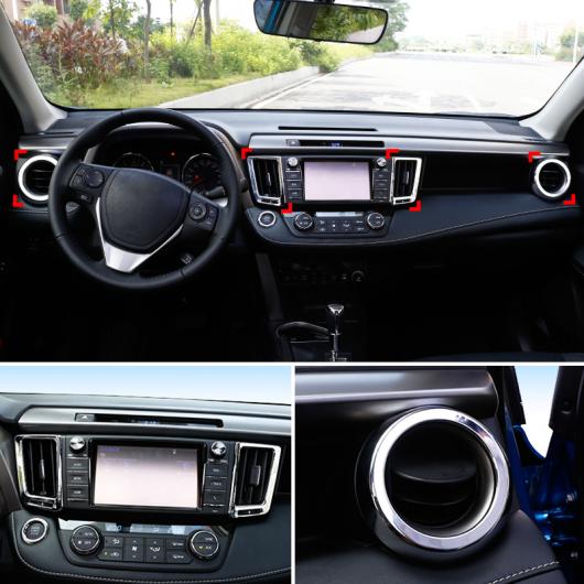 適用: トヨタ RAV4 2013-2018 クローム インテリア AC カバー トリム 装飾 インナーハンドルカバー・ACスイッチカバー AL-EE-5494 AL