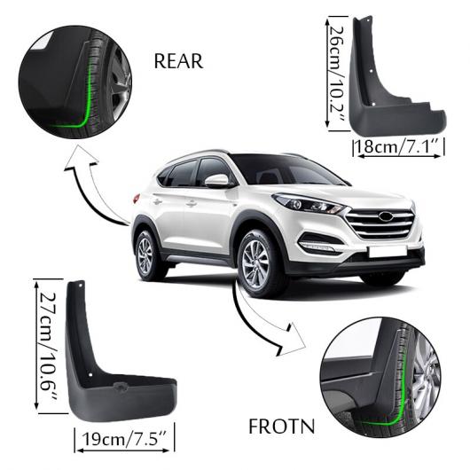 適用: ヒュンダイ ツーソン TL 2015-2019 セット モールド マッド フラップ 泥除け マッドフラップ スプラッシュ ガード マッドガード フェンダー フロント リア AL-EE-5564 AL_1