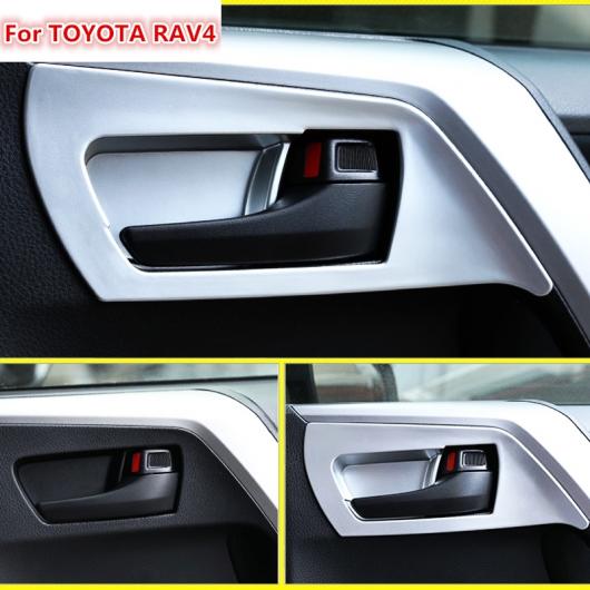 適用: トヨタ RAV4 2016 2017 ABS マット インテリア インナー ドア ハンドル ボウル 4ピース フレーム トリム AL-EE-5897 AL