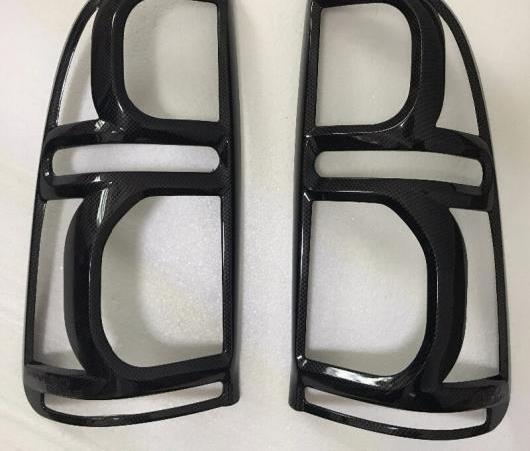 適用: トヨタ ハイラックス ABS ブラック カーボンファイバー リア ランプ カバー テール ライト トヨタ ハイラックス ヴィーゴ 2011-2012 2013 2014 カーボン・クロム AL-EE-5996 AL