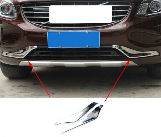 ABS クローム エクステリア フロント ロワー グリル レーシング バンパー プロテクター ステッカー カバー トリム ストリップ 2ピース 適用: ボルボ XC60 XC 60 2014 AL-EE-6151 AL