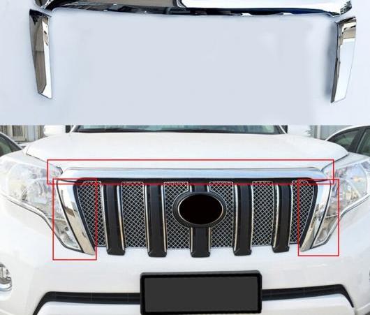 カバー ケース ステッカー 適用: トヨタ プラド FJ150 FJ 150 2014-2017 3ピース ヘッド レーシング グリル 装飾 カバー ケース ステッカー AL-EE-6154 AL