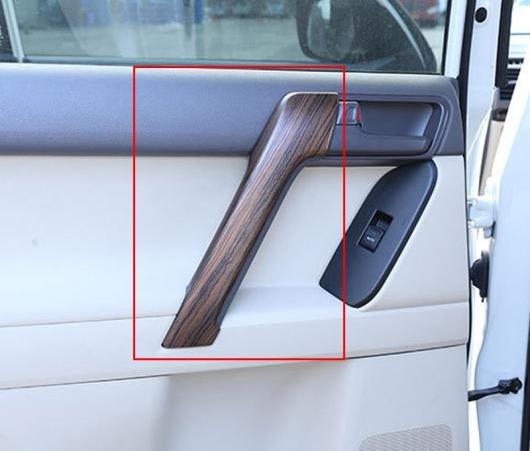 4ピース 木目調 ABS インテリア ドア ハンドル トリム 適用: トヨタ