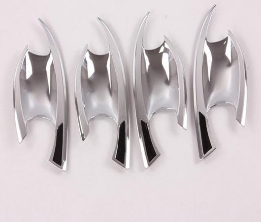 AL 4ピース 左 ドライバ サイド シルバー ドア ハンドル カバー トリム ボウル スパンコール 適用: ヒュンダイ ラフェスタ 2018-2019 カバー カーボン・クロム AL-EE-6339