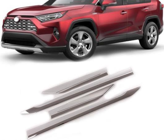 ABS クローム 部屋の入り口 上半身 当てはめる: トヨタ RAV4 2019 2020 側面 ストリップショー 刈り込み 取りまかなう AL-EE-6387 AL