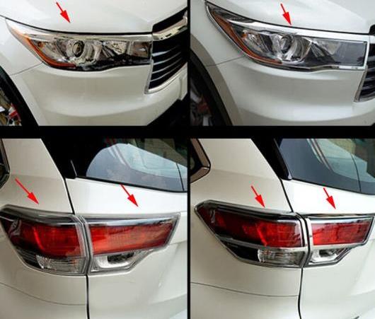 適用: トヨタ ハイランダー クルーガー 2014 2015 クローム ヘッドライト テール ライト カバー トリム ランプ フロント リア AL-EE-6466 ALの通販は