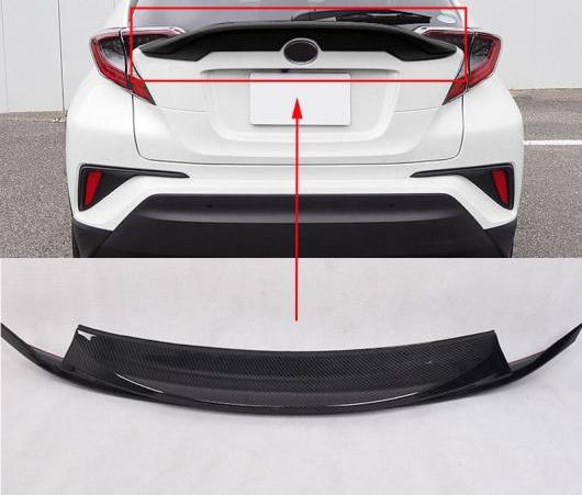 カーボンファイバー プラスチック リア ウイング スポイラー カバー トリム 1ピース 適用: トヨタ C-HR CHR 2016 2017-2018 AL-EE-6534 AL