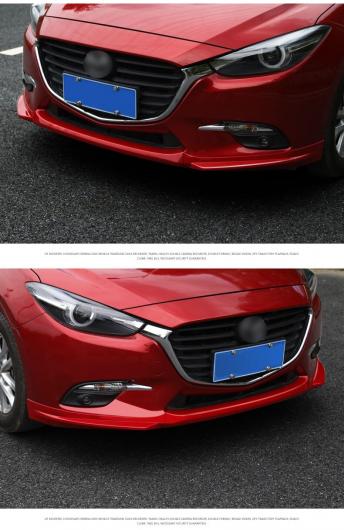 適用: MAZDA3 マツダ 3 アクセラ 2014-2017 バンパー ABS フロント シャベル ガード クラッシュ プロテクター リップ ステッカー 3ピースセット AL-EE-6737 AL