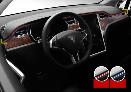 適用: テスラ モデル X S 2014-2018 ダッシュボード セントラル コントロール コンソール パネル カバー トリム ストリップ プラスチック 装飾 レッド・ブルー AL-EE-6857 AL