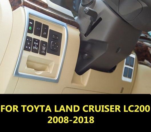適用: トヨタ ランドクルーザー LC200 2008-2018 アルミニウム 合金 セントラル コントロール ボタン 装飾 フレーム トリム インテリア AL-EE-6986 AL