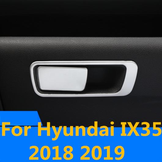 適用: ヒュンダイ IX35 2018 2019 助手席 ストレージ ボックス ハンドル ボウル カバー プロテクター トリム ステッカー クローム スタイル 1 ブラック〜スタイル 2 シルバー AL-EE-7023 AL