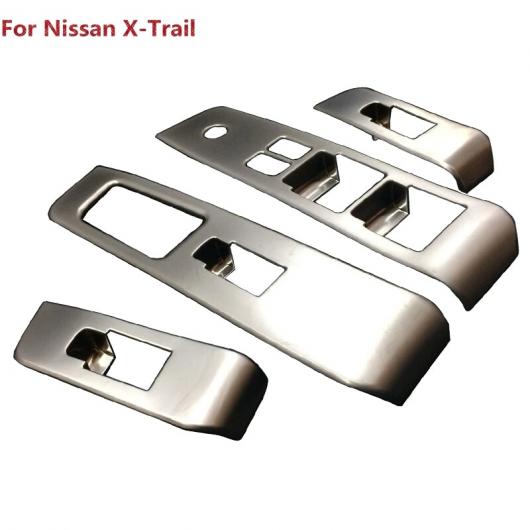 適用: 日産 エクストレイル T31 ガラス スイッチ カバー トリム ドア ウインドウ ボタン 装飾 パネル ABS クローム X トレイル 2008 2013 AL-EE-7357 AL_2