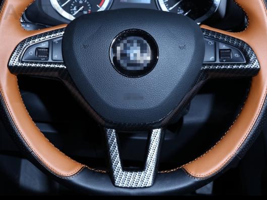 適用: シュコダ カロック 2018 2019 1ピース ABS クローム ステッカー ステアリング ホイール U字型 装飾 カバー スパンコール カーボン AL-EE-7417 ALの通販は