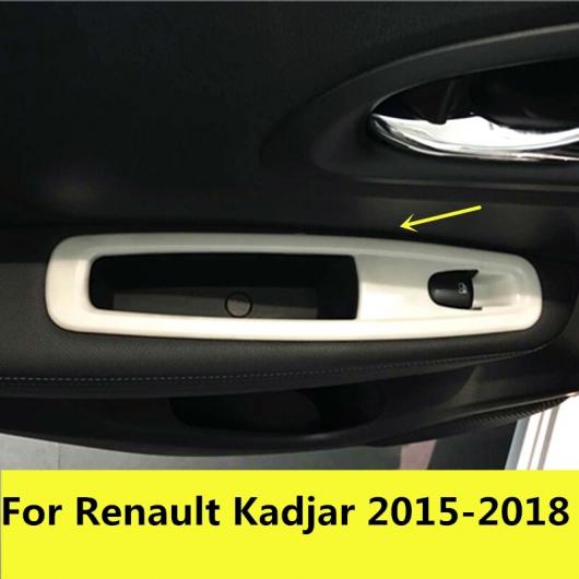 適用: ルノー カジャー 2015-2018 スパンコール ドア ウインドウ リフト スイッチ パネル カバー 内側 4ピース カーボン ブラック AL-EE-7571 AL_2