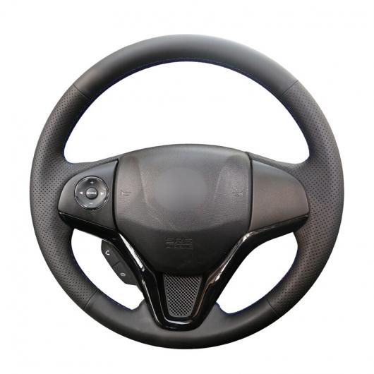 AL ブラック PUレザー ステアリング ホイール カバー 適用: ホンダ フィット 2014-2019 シティ 2014-2019 ジャズ 2014-2019 HR-V HRV 2016 ブラック糸〜グレー糸 AL-EE-7941